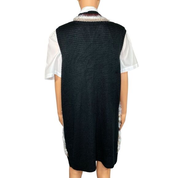 Cato Soft Fuzzy Boho Sweater Vest Womens Size Large Longer Length Tribal Pattern - Picture 3 of 6